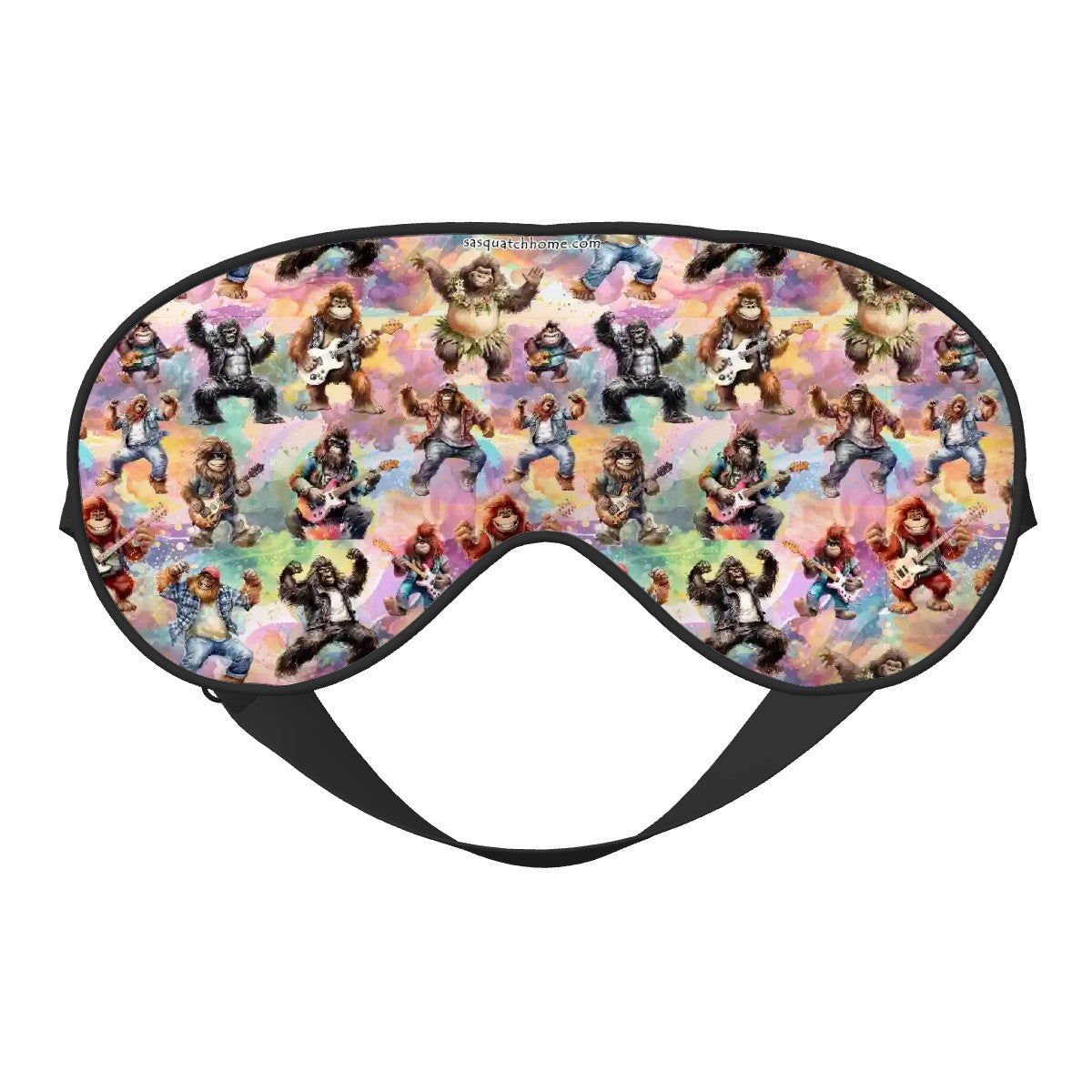 2 Sided Soft Eye Sleep Mask – Sasquatch St. Patrick / Irish + Bigfoot Valentine Love