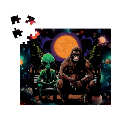 Bigfoot / Sasquatch & Alien, Jigsaw Puzzles, 4 Sizes