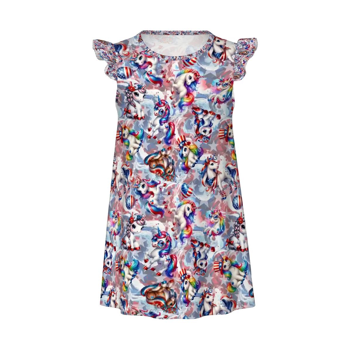 8 Patriot Designs, Girl's Flutter Sleeve Nightgown