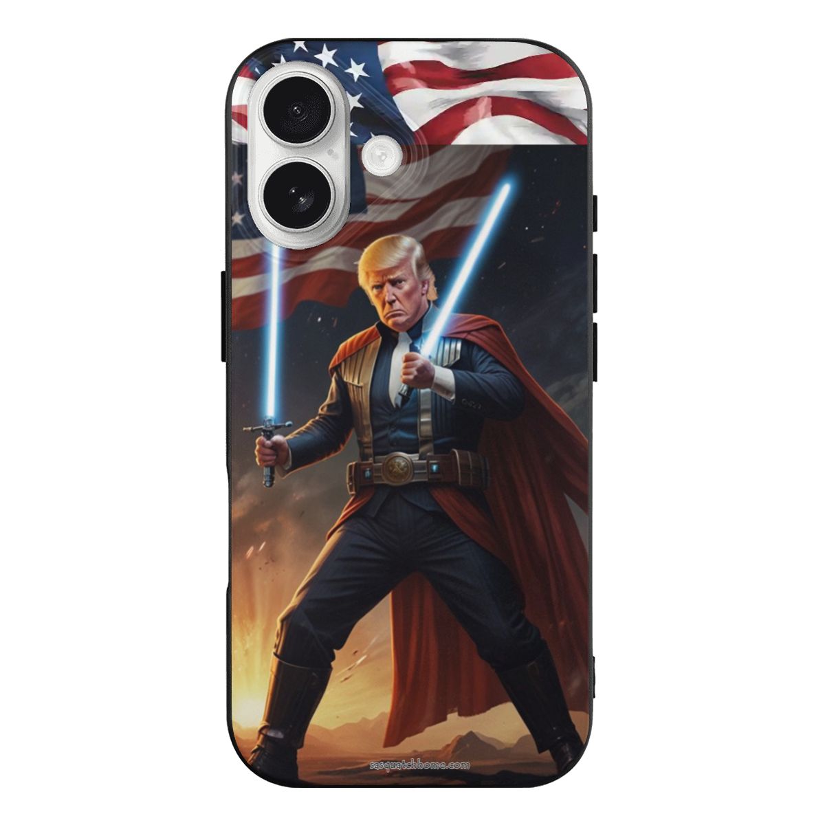 Donald Trump Light Saber, iPhone 17 TPU Black Phone Case
