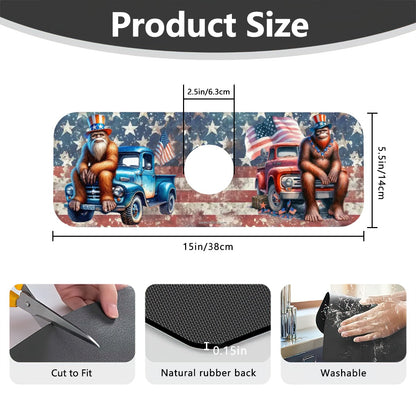Patriotic Bigfoot / Sasquatch, Faucet Mat