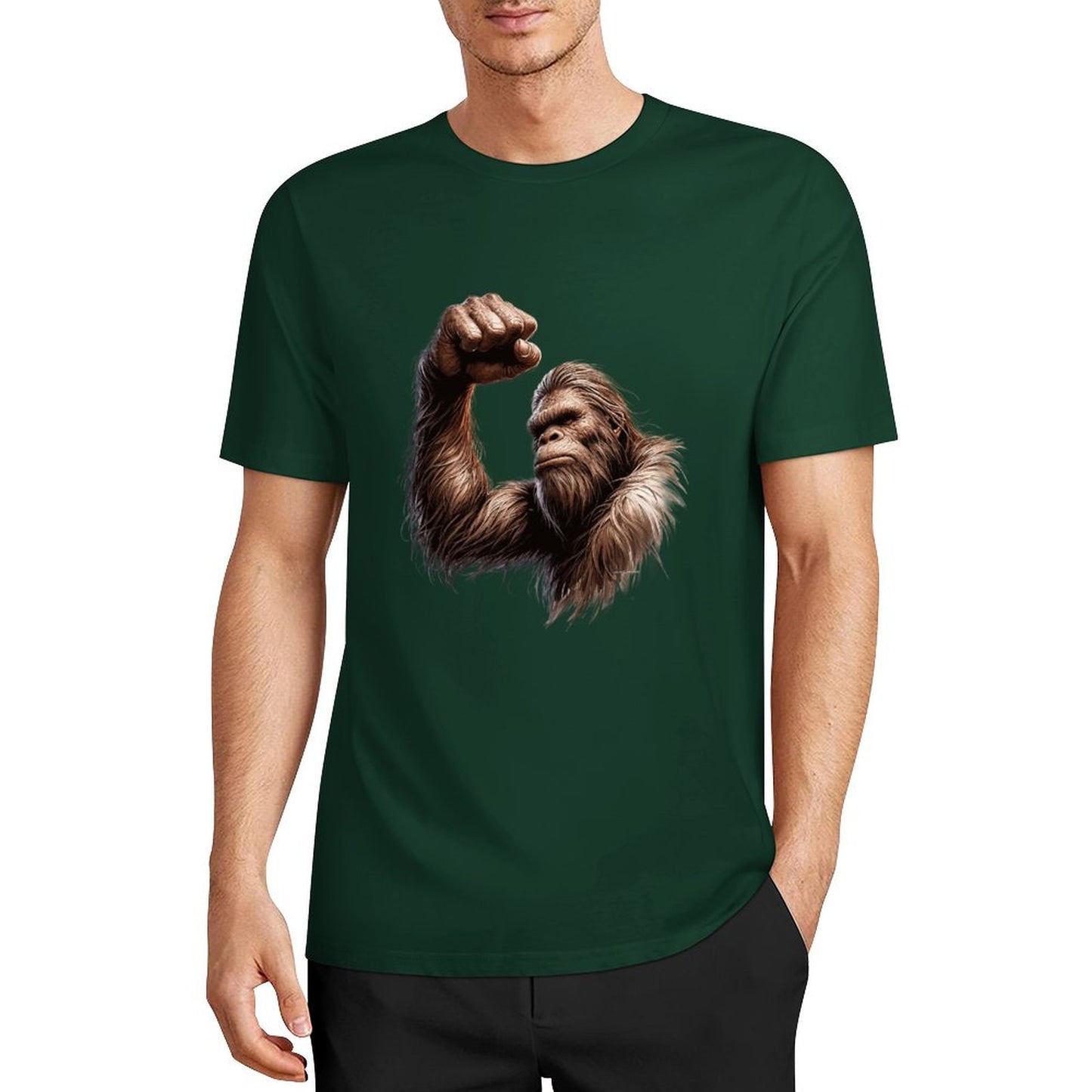Bigfoot - Sasquatch Big Muscle Short Sleeve Cotton T-Shirt