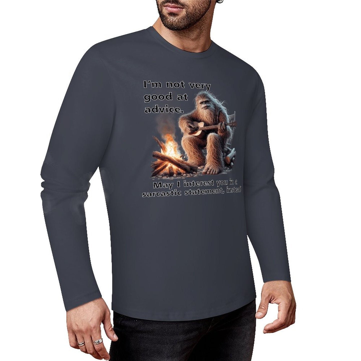 Bigfoot - Sasquatch "I'm not very good..",  Cotton Unisex Long Sleeve T-shirt