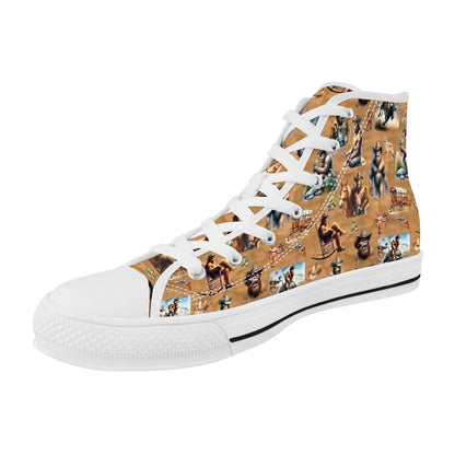 Zen Cowboy Bigfoot, Sasquatch, Women's High Top Canvas Shoes