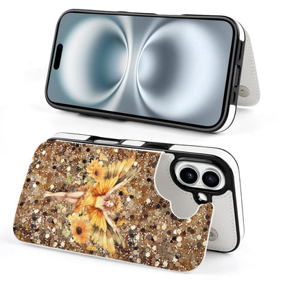 Sunflower Fairy, iPhone 16 Faux Leather Wallet Case