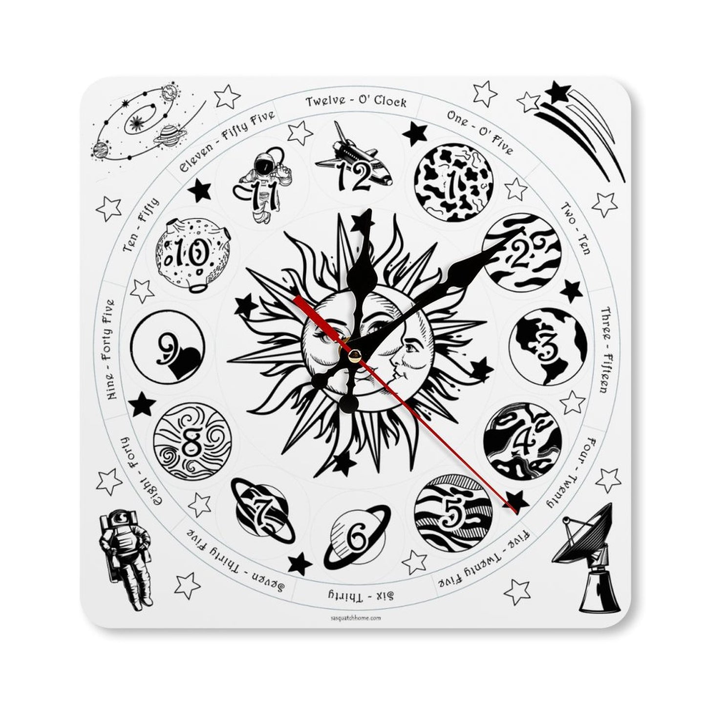 Outer Space Square Wall Clock