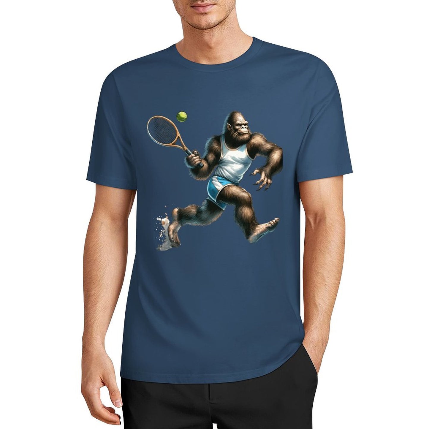 Bigfoot - Sasquatch Tennis Short Sleeve Cotton T-Shirt