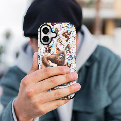 Bigfoot / Sasquatch Playing Guitar, Microfiber iPhone 16 Cases