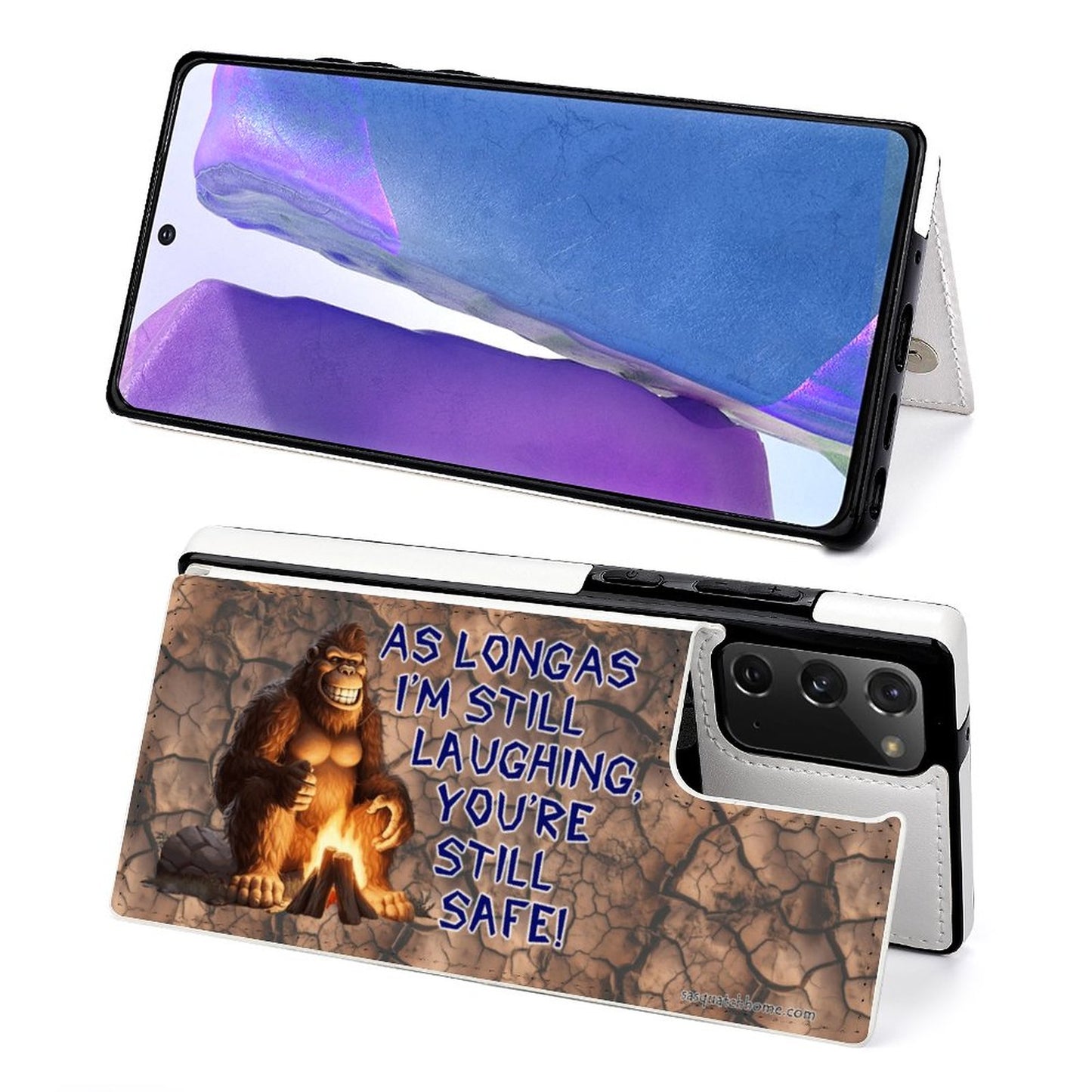"As long as I'm smiling..." Bigfoot, Sasquatch Quotes, Samsung Note20 Flip Phone Case for  Series