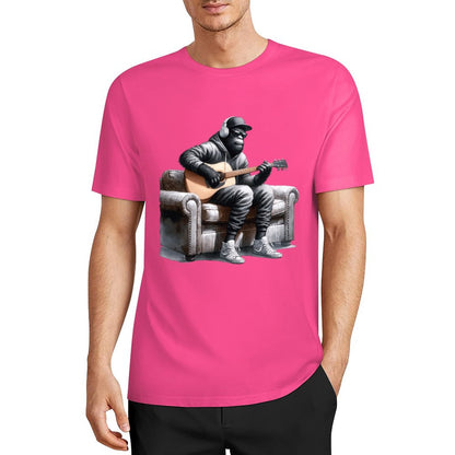 Bigfoot - Sasquatch Play Guitar Short Sleeve Cotton T-Shirt