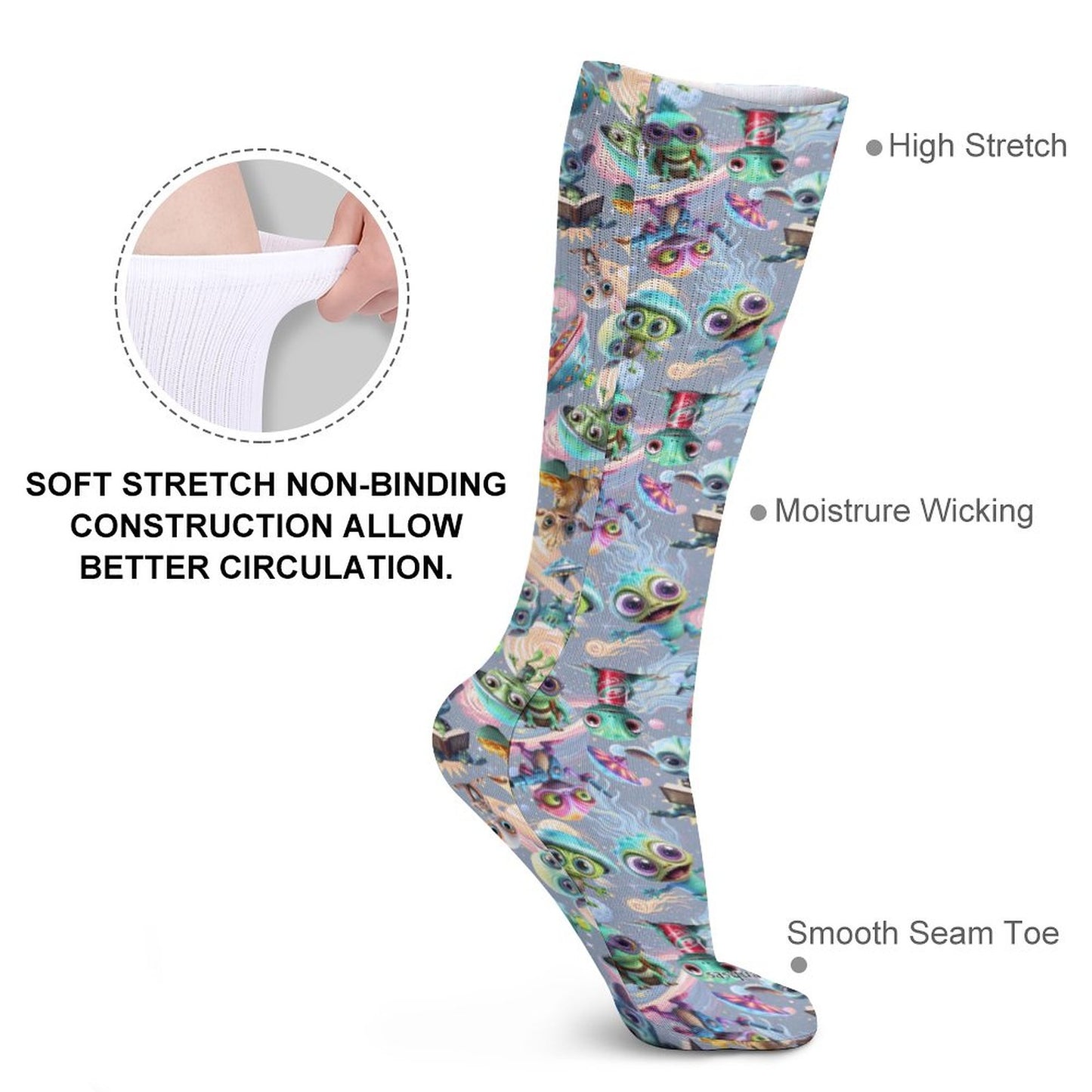10 Animal Designs, 15.5 Inch Tube Socks