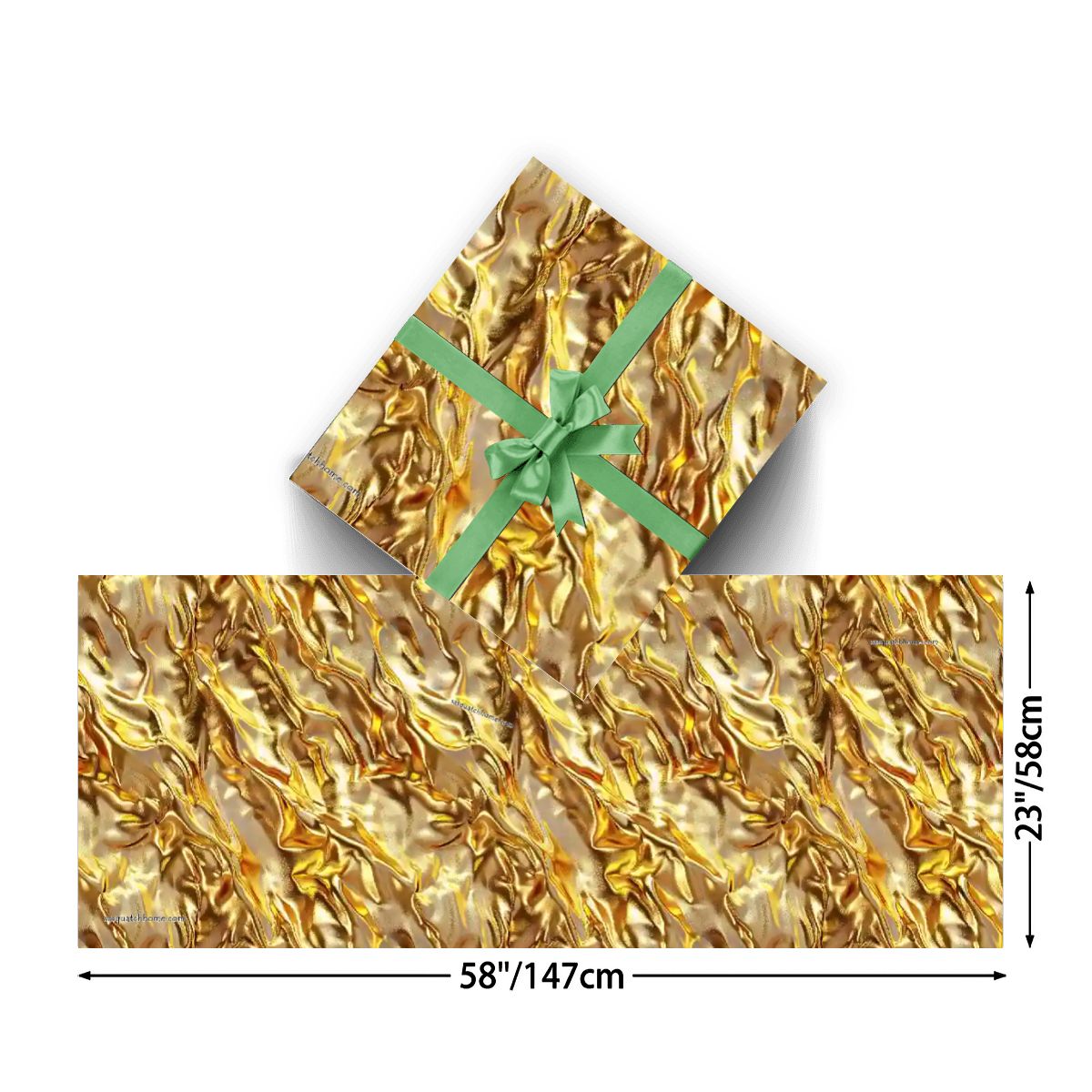Gold Water, 3 Pack Gift Wrapping Paper Sheets