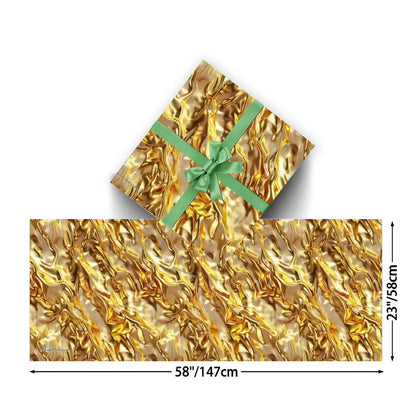 Gold Water, 3 Pack Gift Wrapping Paper Sheets