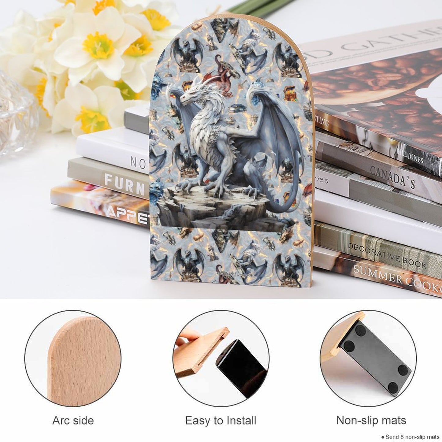 Dragon, Wood Bookends