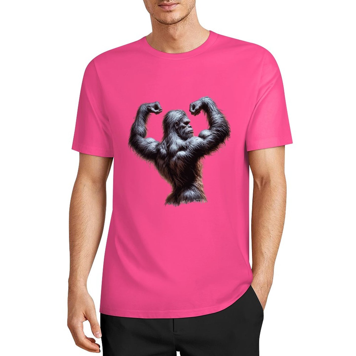 Bigfoot - Sasquatch Double Muscle Short Sleeve Cotton T-Shirt
