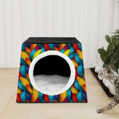 Native American on Feathers, Space Capsule Pet Bed