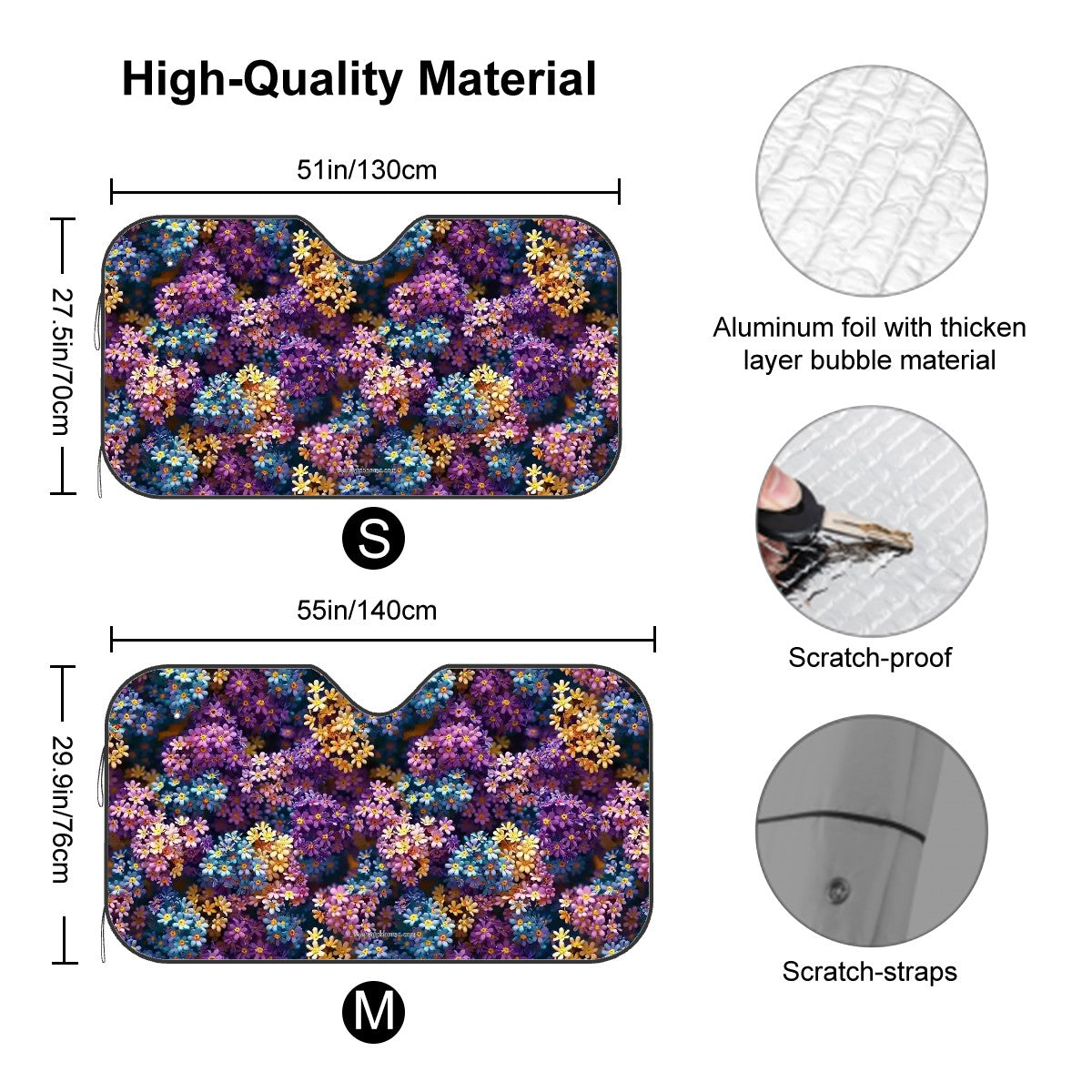 10 Beautiful Flower Designs, Auto Car Windshield Sun Shade