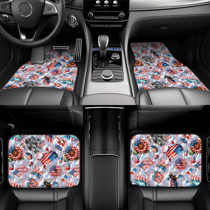 8 Patriot Designs, 4 Piece Auto Floor Mats
