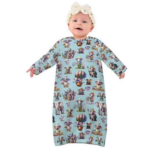 16 Misc Designs, Baby Long Sleeve Faux Cotton Sleeper Gown