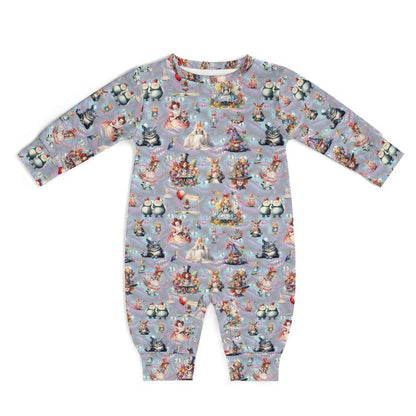 16 Misc Designs, Long Sleeve Baby / Toddler Romper, Faux Cotton