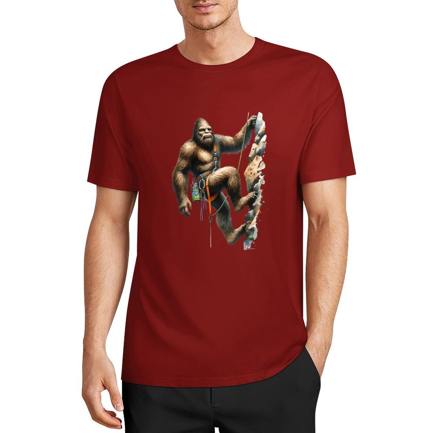 Bigfoot - Sasquatch Rock Climber Short Sleeve Cotton T-Shirt
