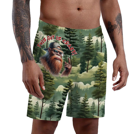 Bigfoot / Sasquatch "This guy is..", Men’s Polyester, pocketed, pajama Shorts