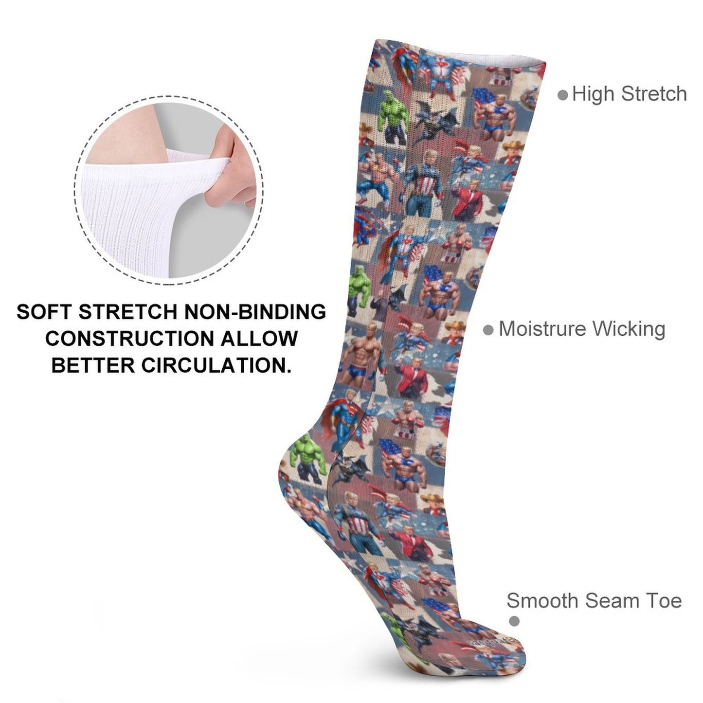 20 Donald Trump Designs, 15.5 Inch Tube Socks