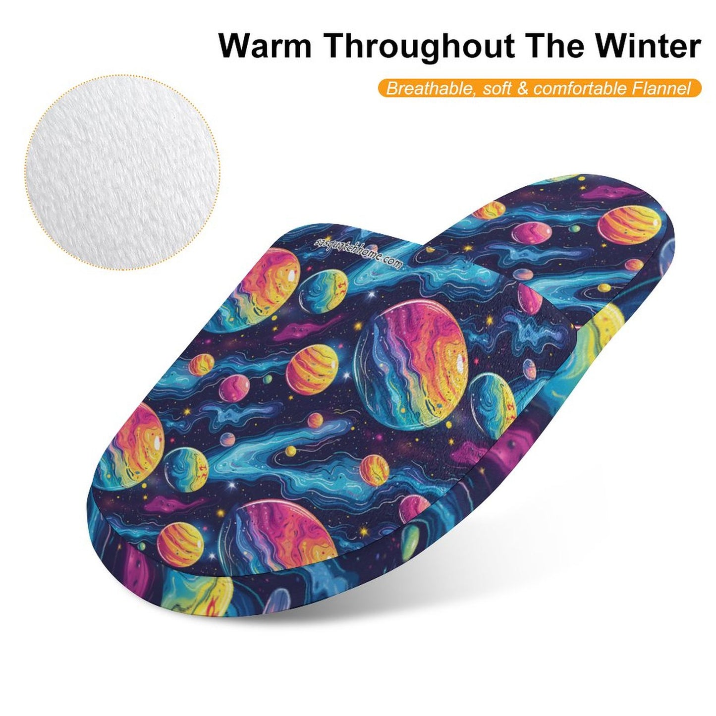 12 Galaxy Outer Space Designs, Flannel Children's Cotton Slippers