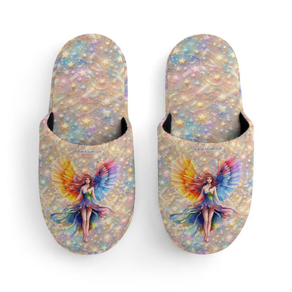 Fairy on Digital Glitter, Flannel Children's Cotton Slippers