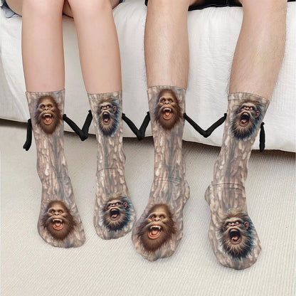 Bigfoot / Sasquatches, Magnetic Holding Hands Funny Socks