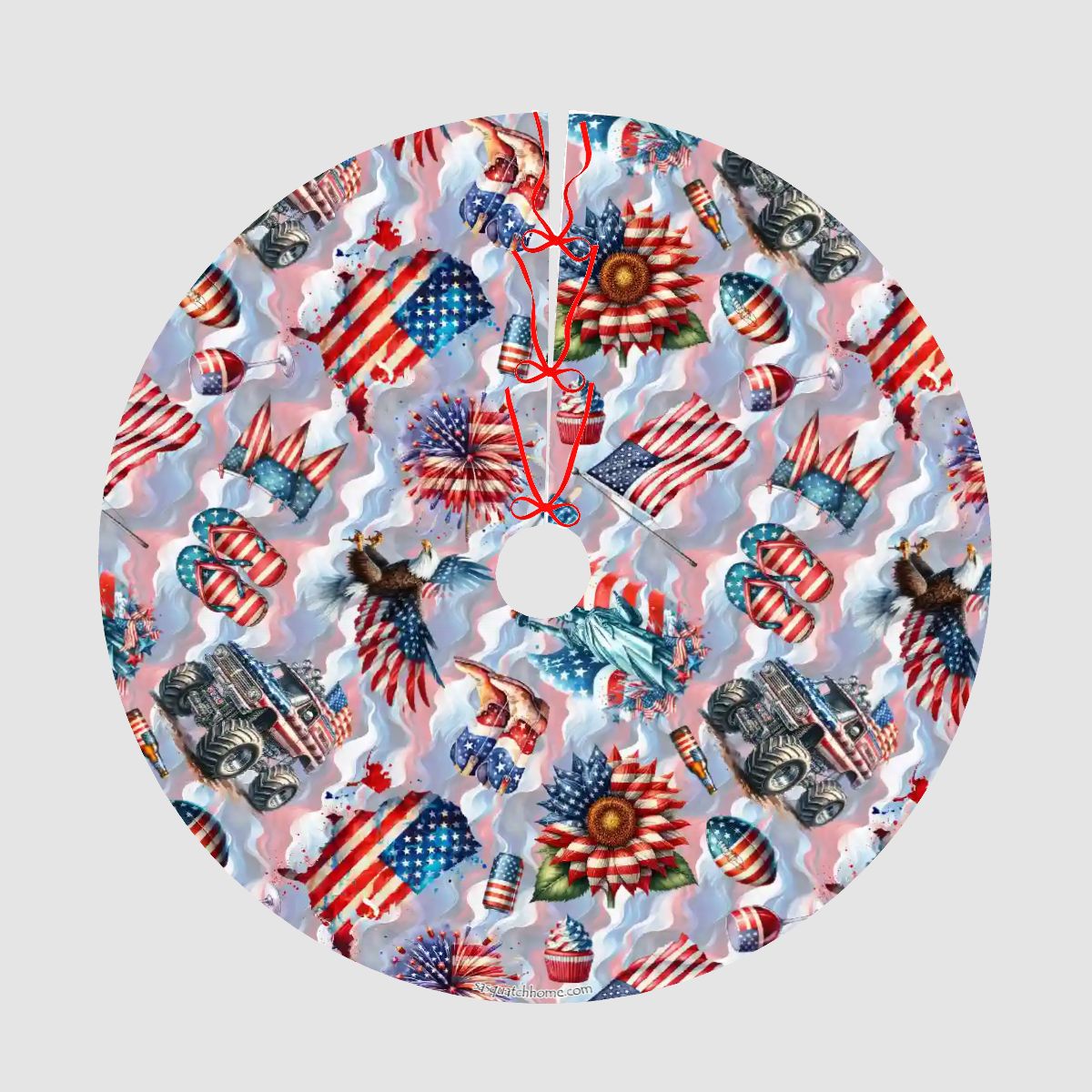 8 Patriot Designs, Plush Christmas Tree Skirt – 3 Sizes