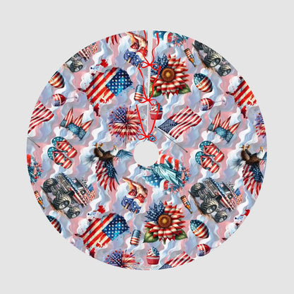8 Patriot Designs, Plush Christmas Tree Skirt – 3 Sizes
