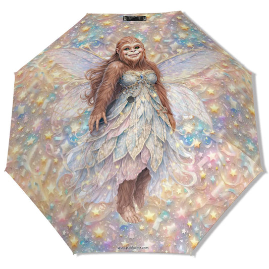 Fairy Sasquatch / Bigfoot Designs 38” UV Protection, Water Wicking Umbrella