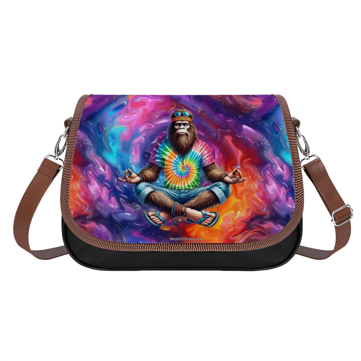 Bigfoot / Sasquatch Yoga, Leather Shoulder Bag / Purse