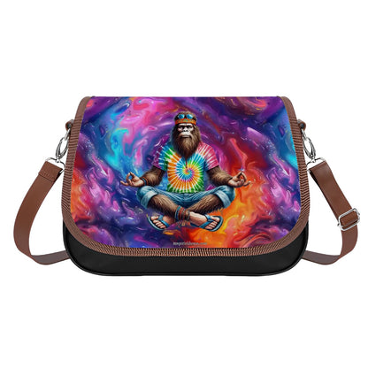 Bigfoot / Sasquatch Yoga, Leather Shoulder Bag / Purse