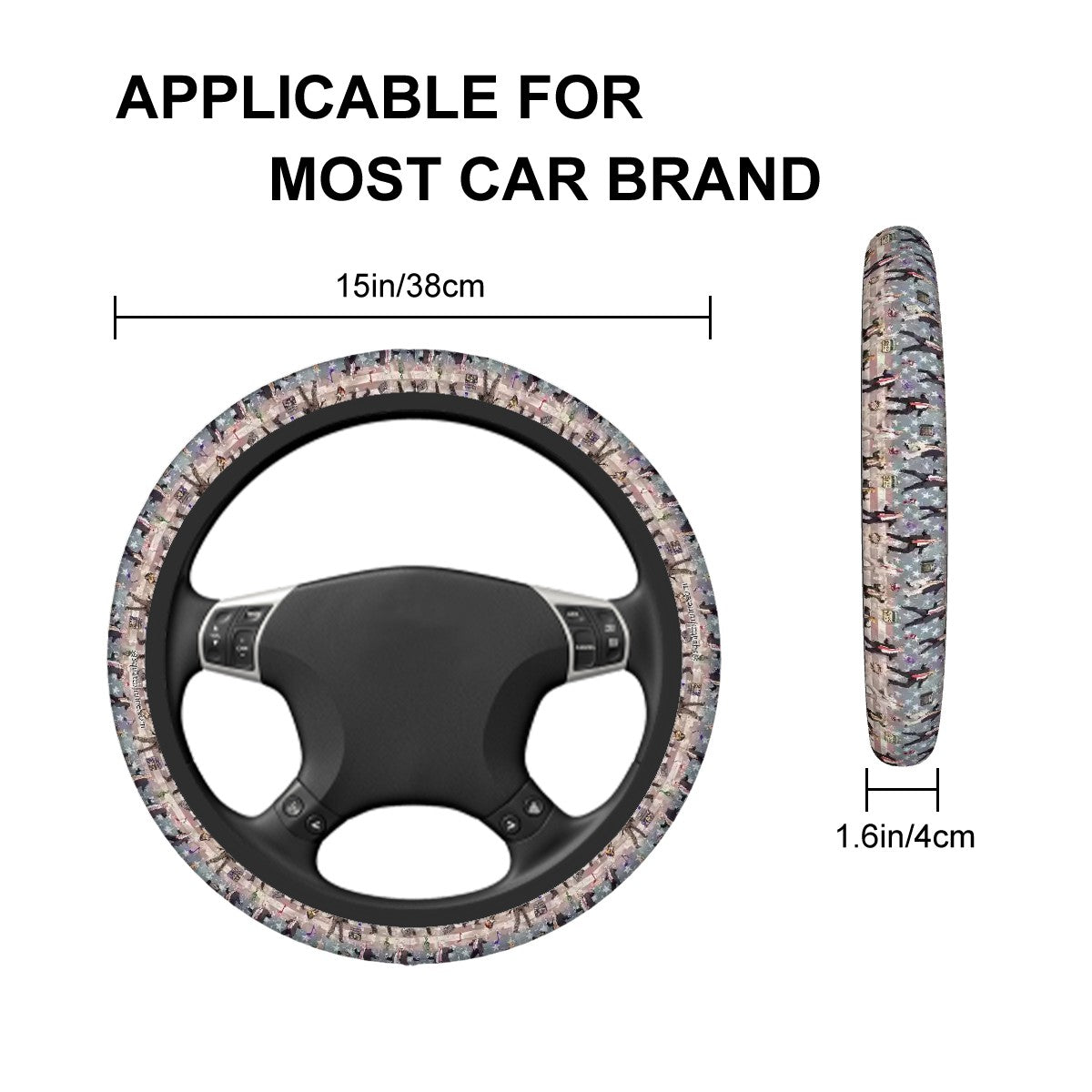 20 Donald Trump Designs, Rugged Auto Steering Wheel Cover - 15"