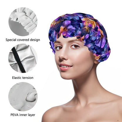 10 Flower Designs, Reusable Shower Cap