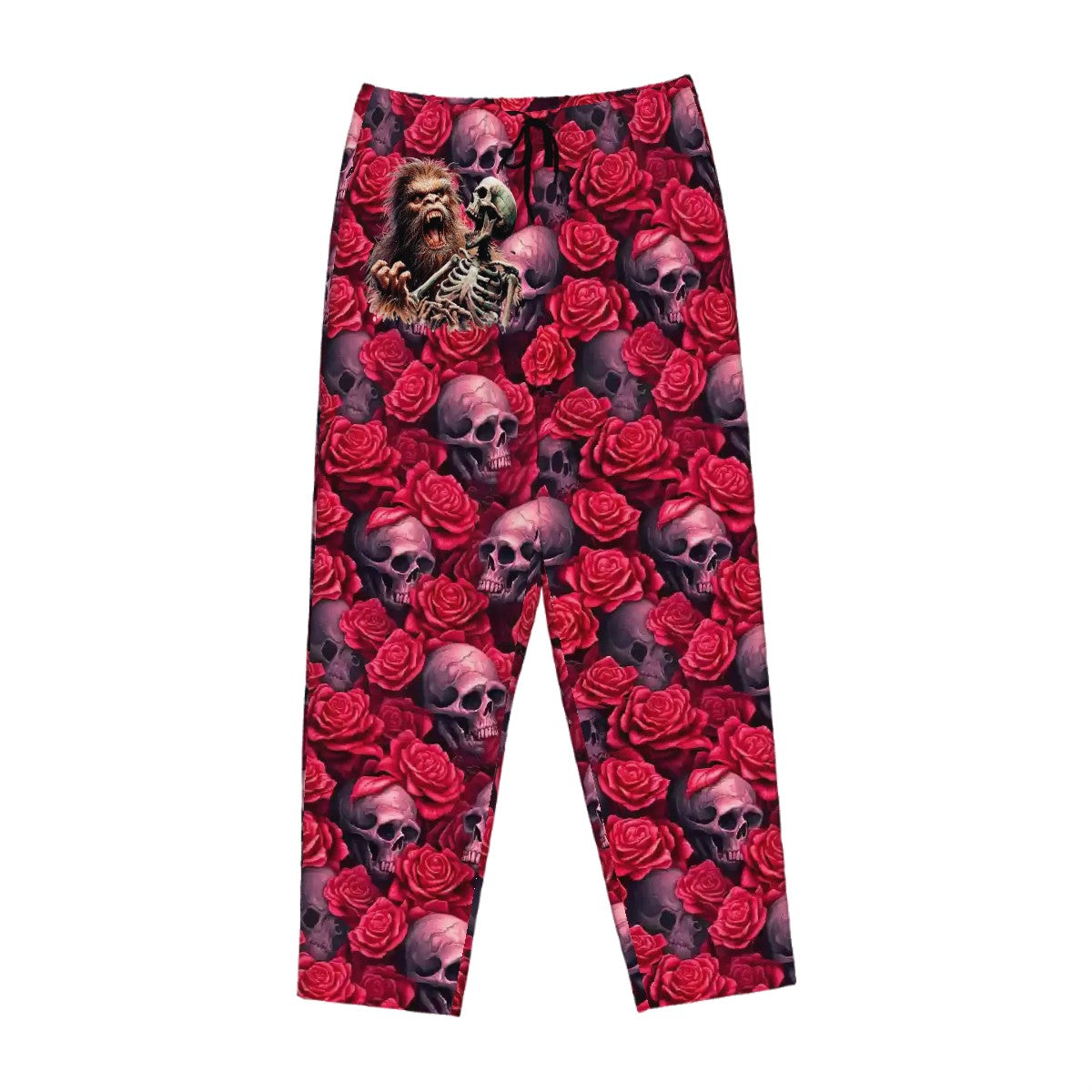 Bigfoot Skull Design, Women’s Pajama Pants with Pockets