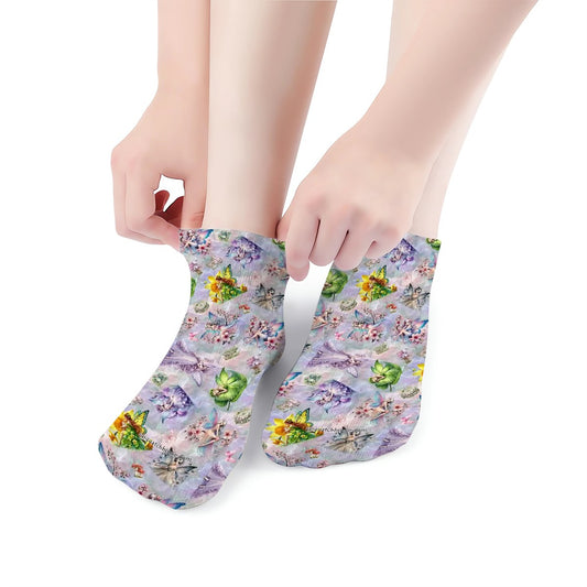 6 Fairy Designs, 8” Poly Ankle Socks