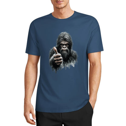 Bigfoot - Sasquatch Thumbs Up Short Sleeve Cotton T-Shirt