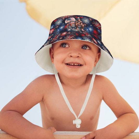 Patriot Bigfoot / Sasquatch on Truck, Kid’s Bucket Hat
