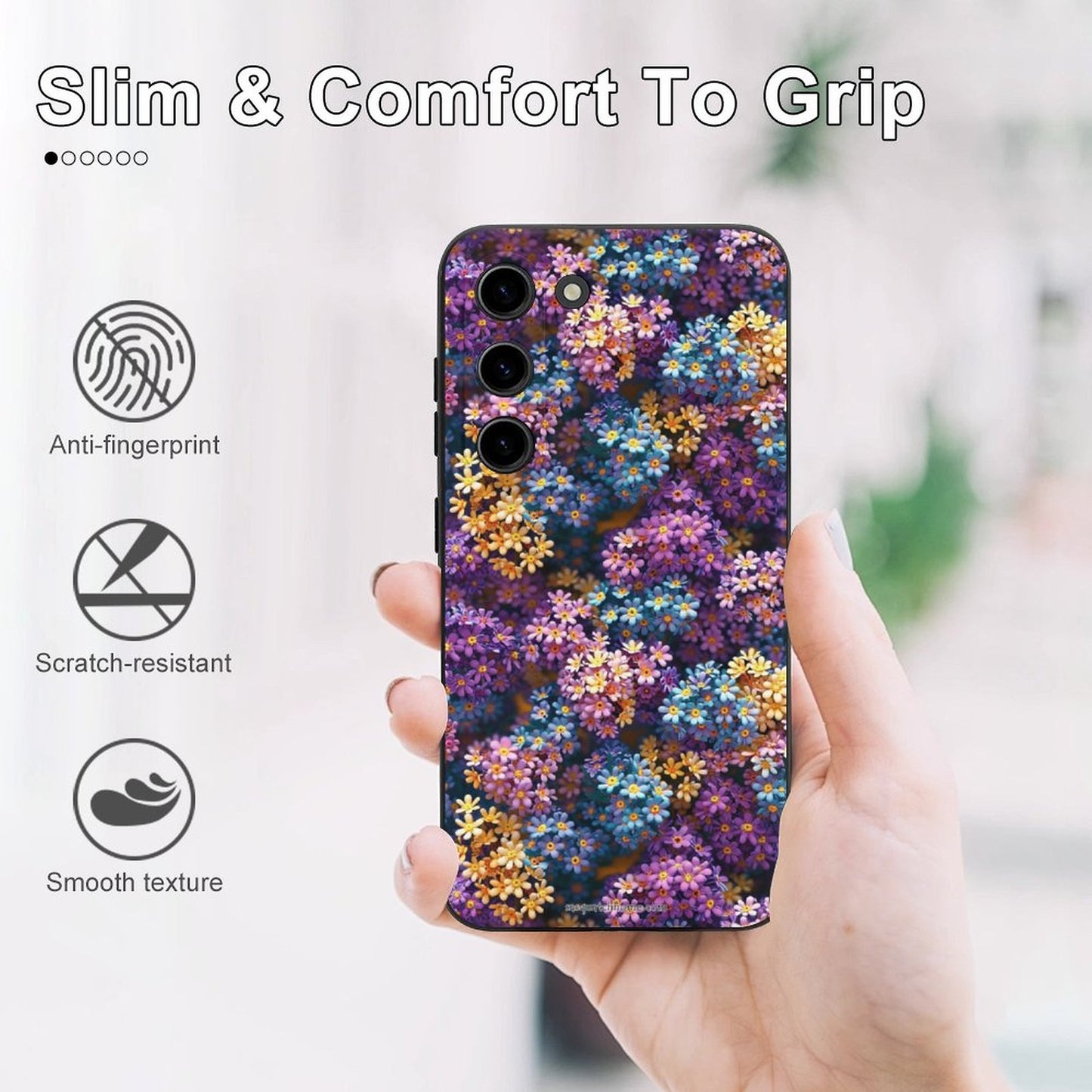 10 Flower Designs, Samsung S23 Series TPU Cell Phone Case