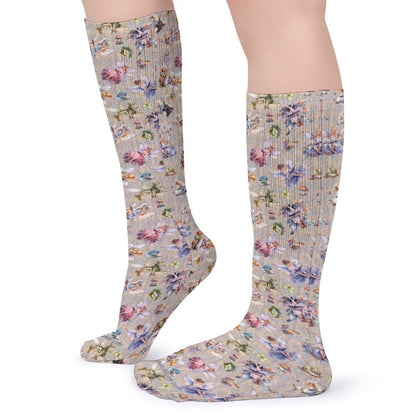 6 Fairy Designs, 15.5 Inch Tube Socks