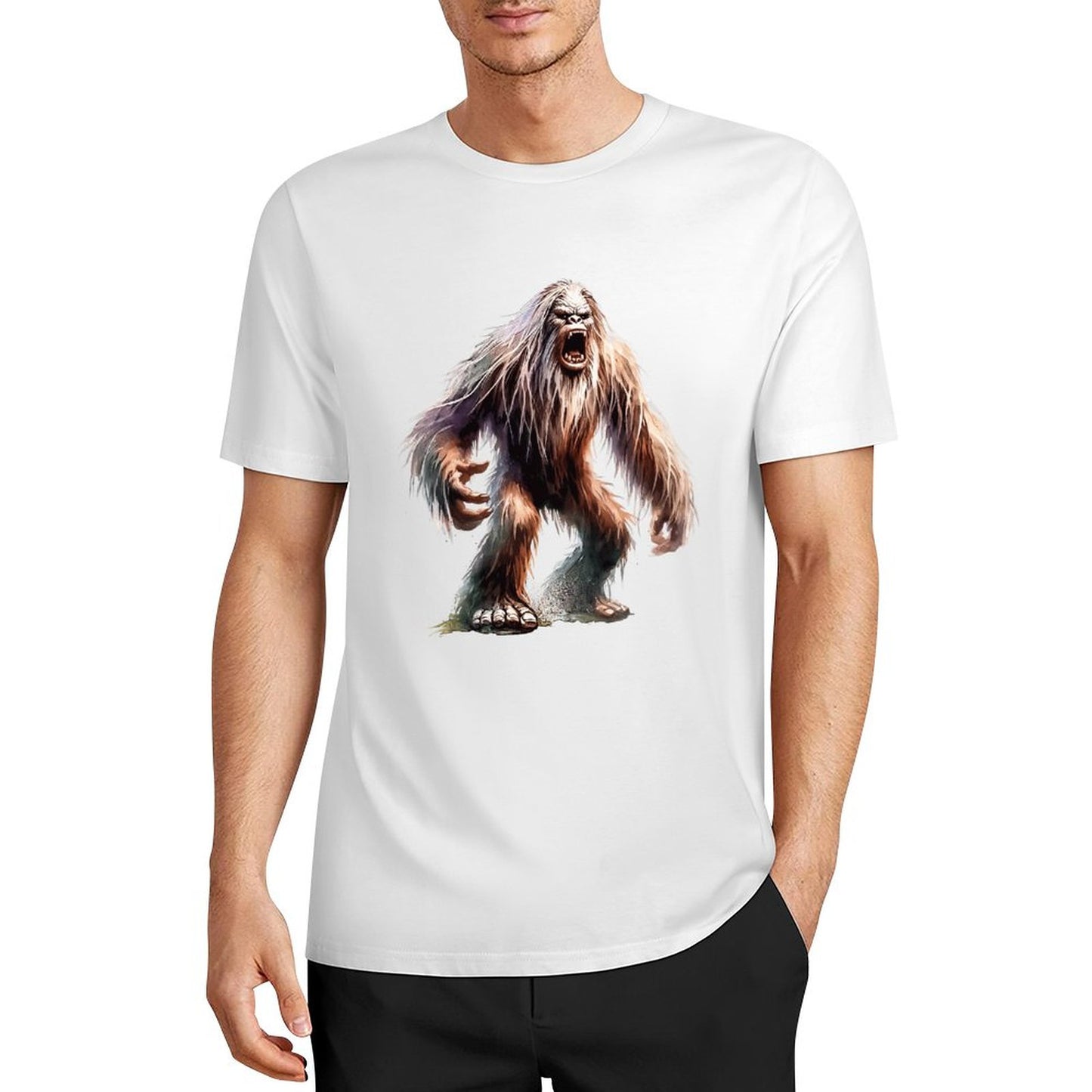 Bigfoot - Sasquatch Scary Short Sleeve Cotton T-Shirt