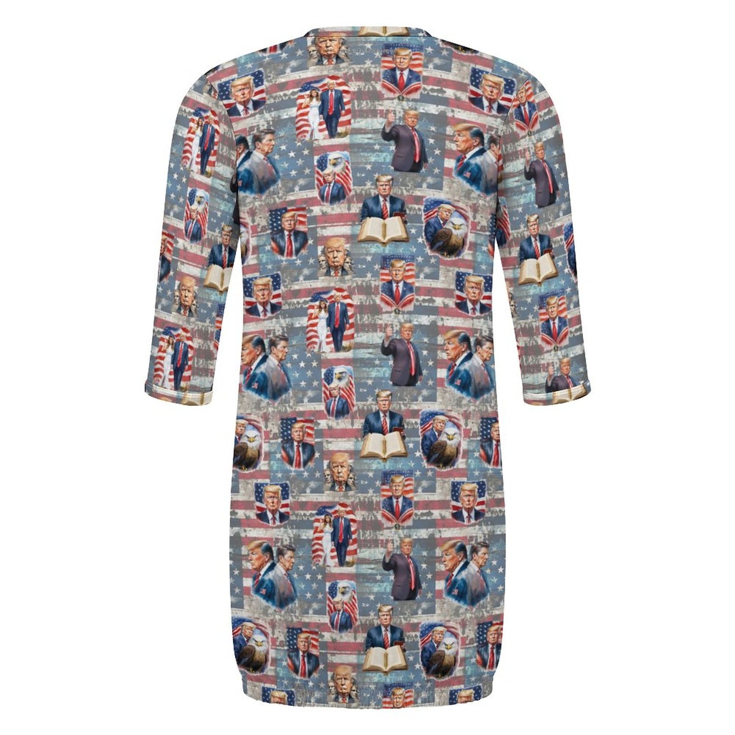 16 Trump Designs, Baby Long Sleeve Faux Cotton Sleeper Gown