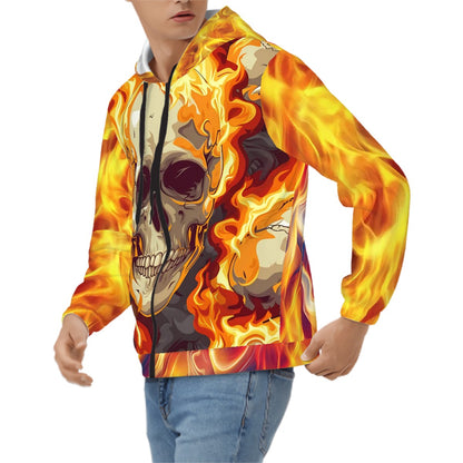 Skull and Fire, Zip-Up Hoodie