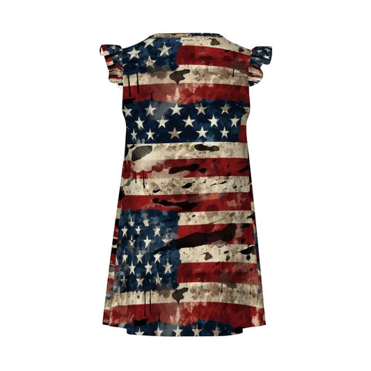 Baby Donald Trump "God bless..", Girl's Flutter Sleeve Nightgown