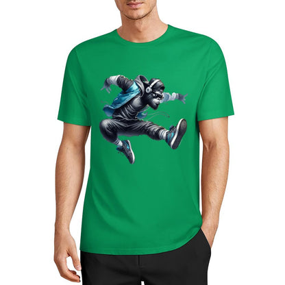 Bigfoot - Sasquatch Jumping Short Sleeve Cotton T-Shirt