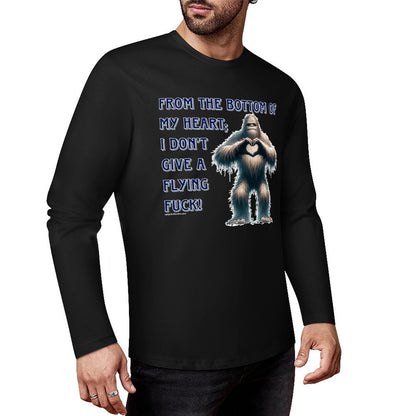 Bigfoot / Sasquatch, "From the bottom of my heart...", Cotton Unisex Long Sleeve T-shirt