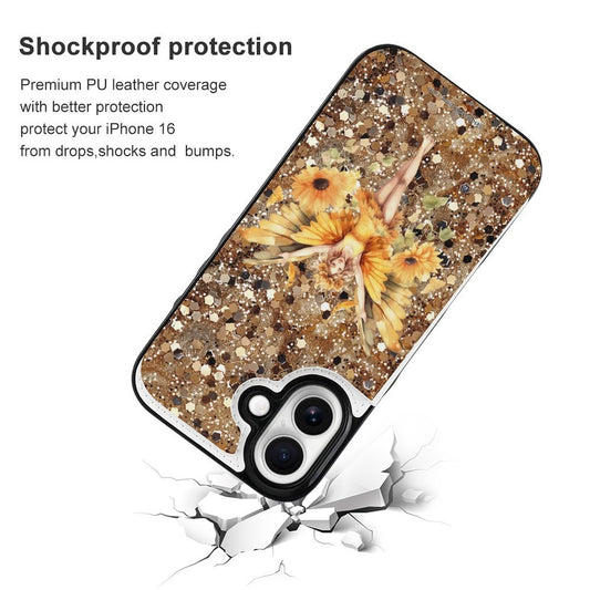 Sunflower Fairy, iPhone 16 Faux Leather Wallet Case
